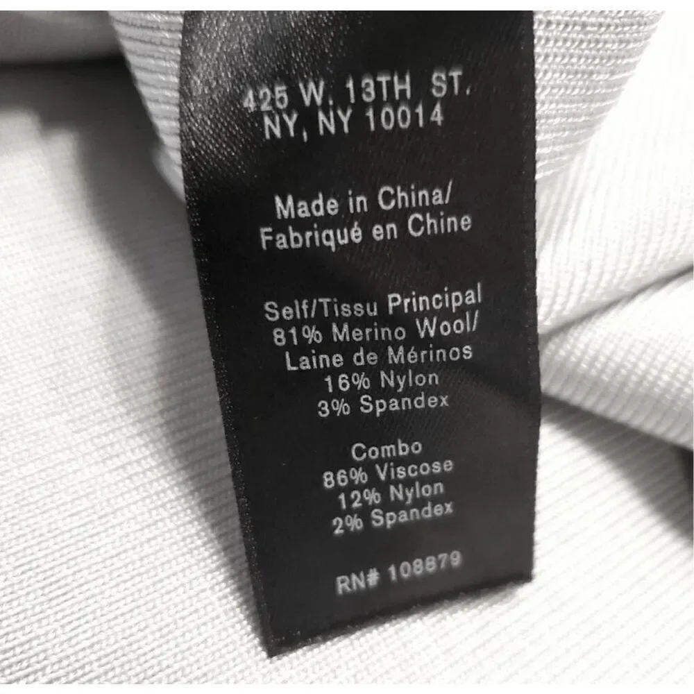 Rag & Bone Cecilee Merino Wool Dress gray black size medium excellent condition